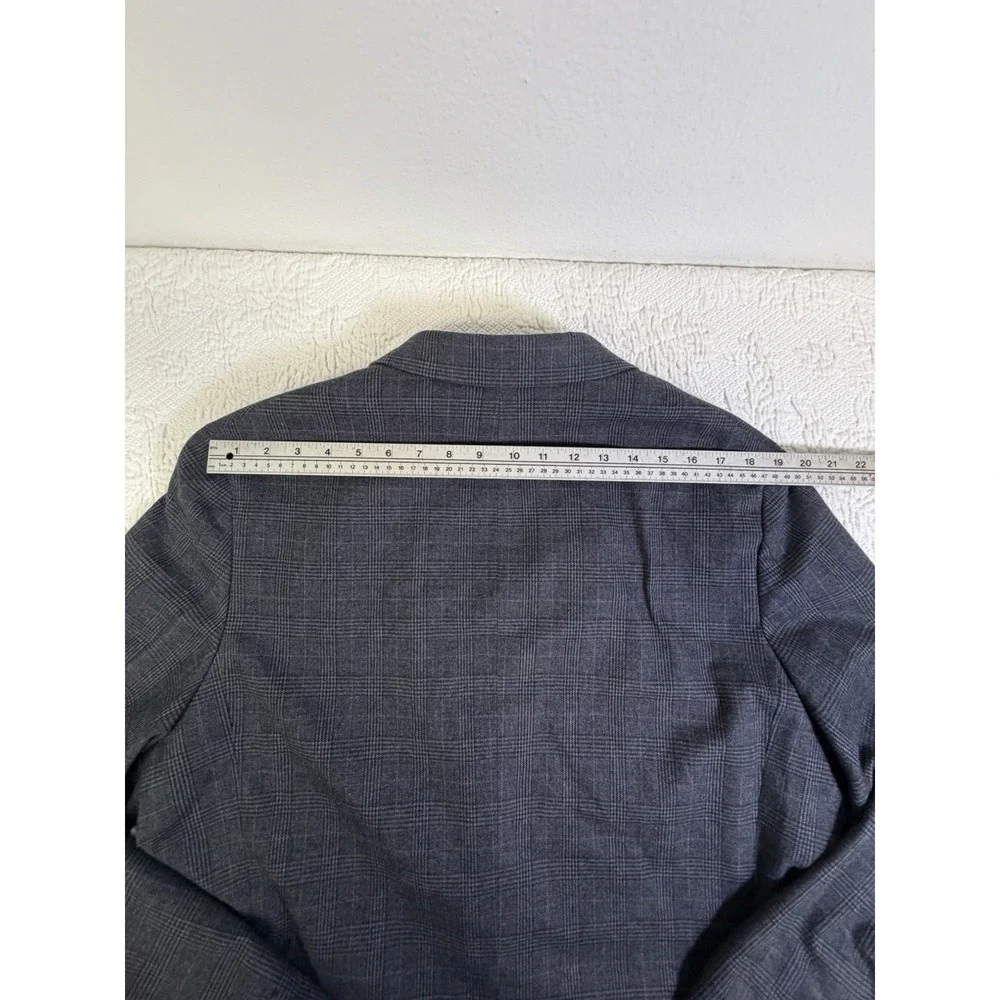Banana Republic Men's 44R Sport Coat Blazer Gray Glen Plaid Cotton Sondrio Italy